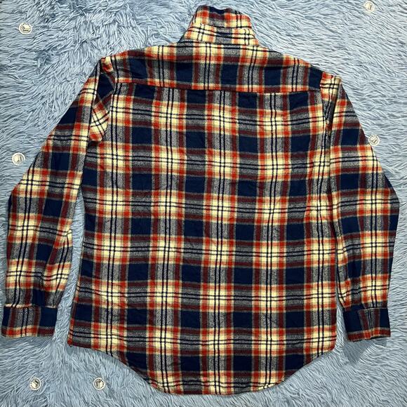 VINTAGE JCPenney Button Up Flannel Shirt Size Large Tall Mens Shop Plaid 80s - Picture 2 of 12